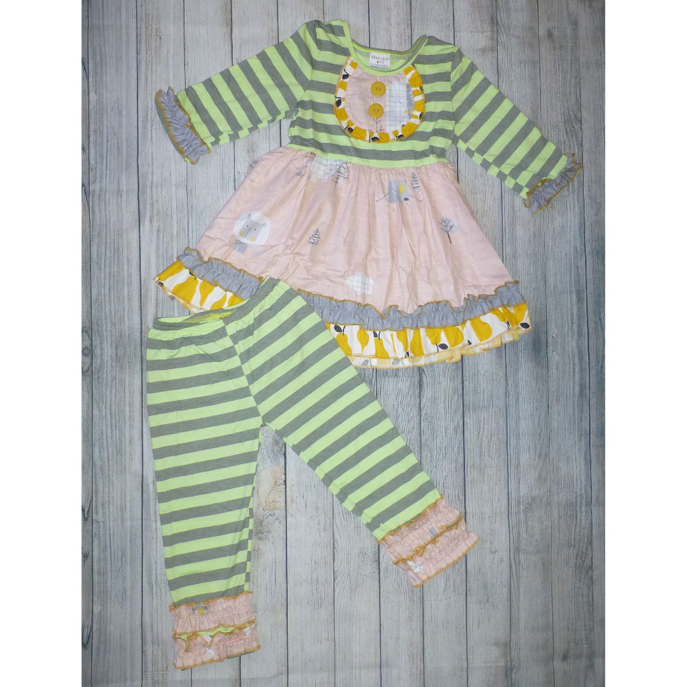 Boutique Jungle Animals Dress & Leggings Outfit